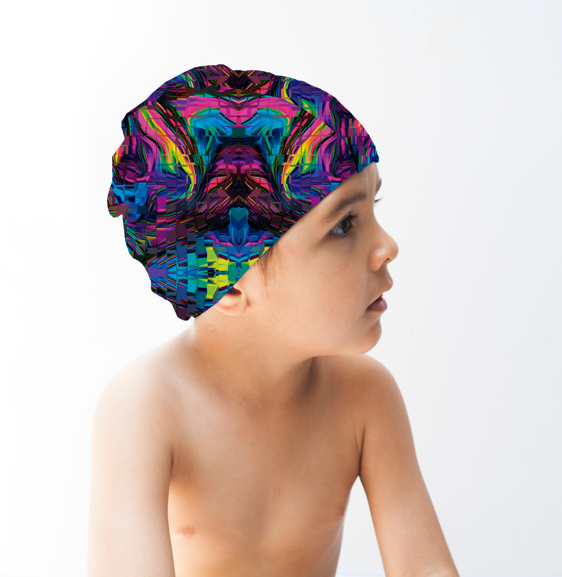 Gorra Natacion Estampada Morado