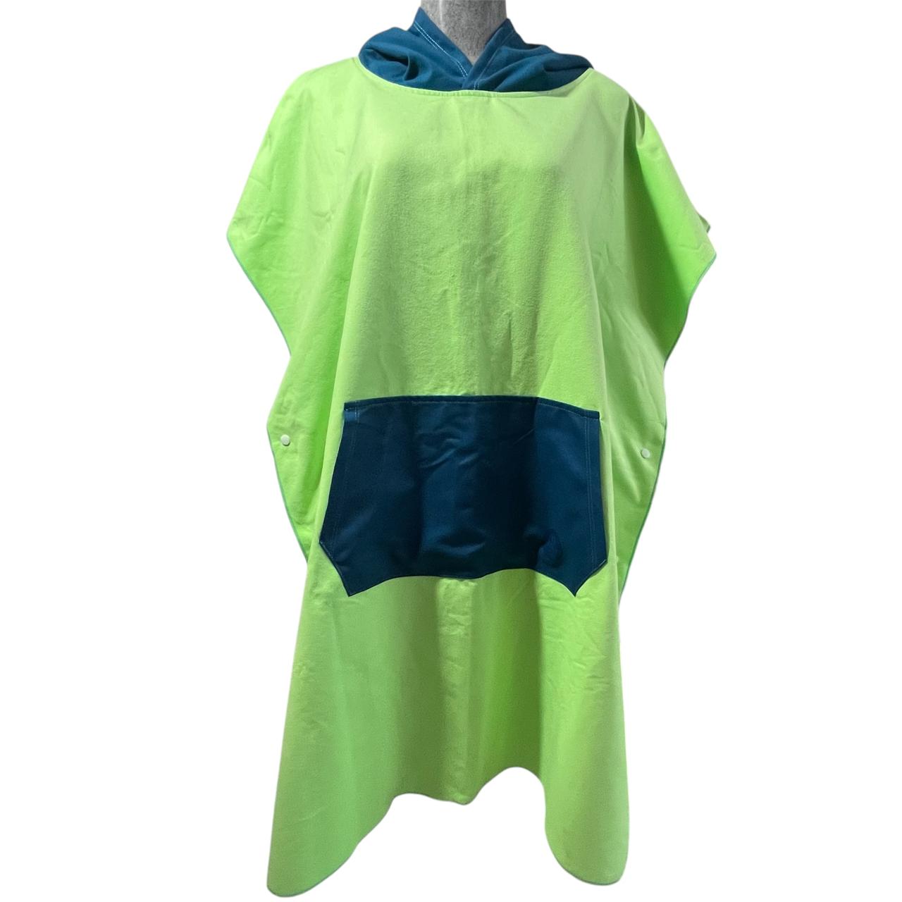 Poncho microfibra tono verde/ azul profundo SUNWET