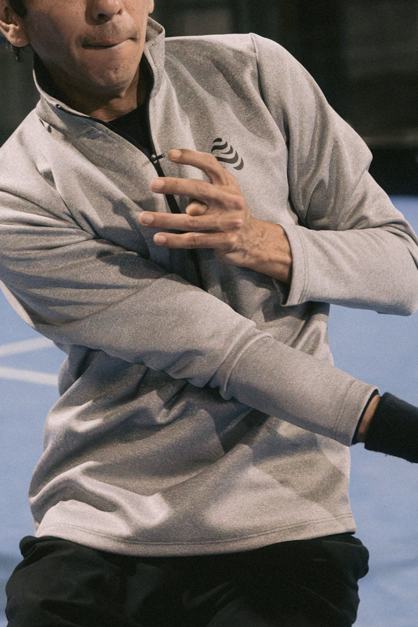 SUDADERA HALF ZIP GRIS