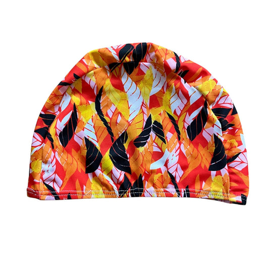 Gorra Natación Estampada estampado hojas amarillo y naranja