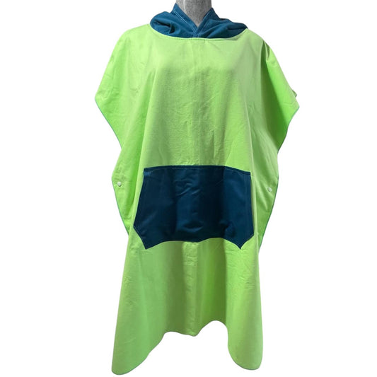 Poncho microfibra tono verde/ azul profundo SUNWET