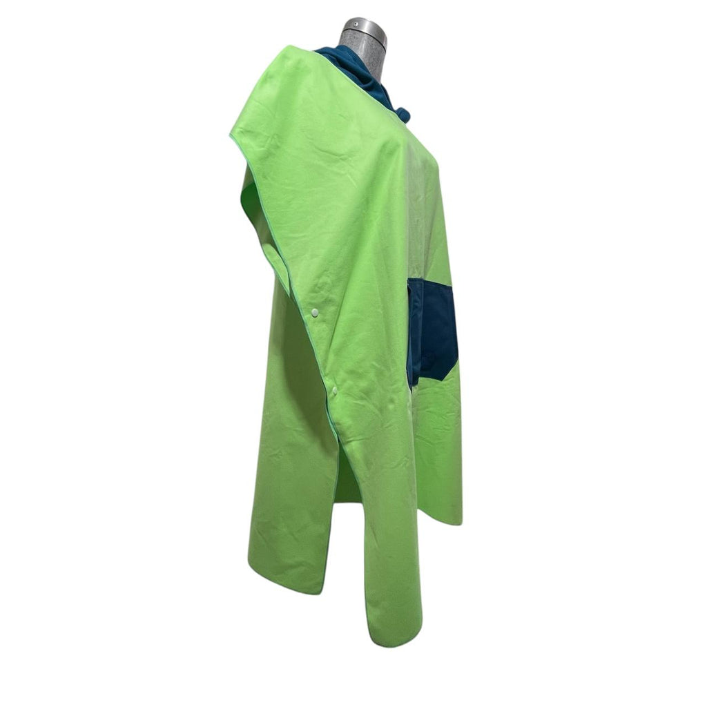 Poncho microfibra tono verde/ azul profundo SUNWET