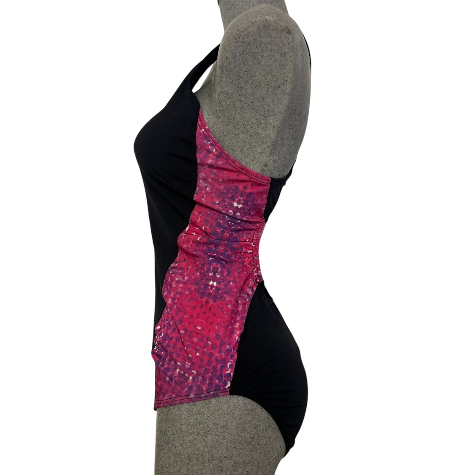 OZONO Negro Estampado rosa  / corto dama