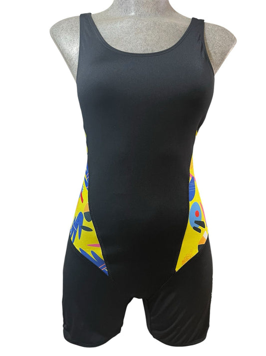 HYDRO NEGRO/ESTAMPADO AMARILLO BOXER DAMA 32