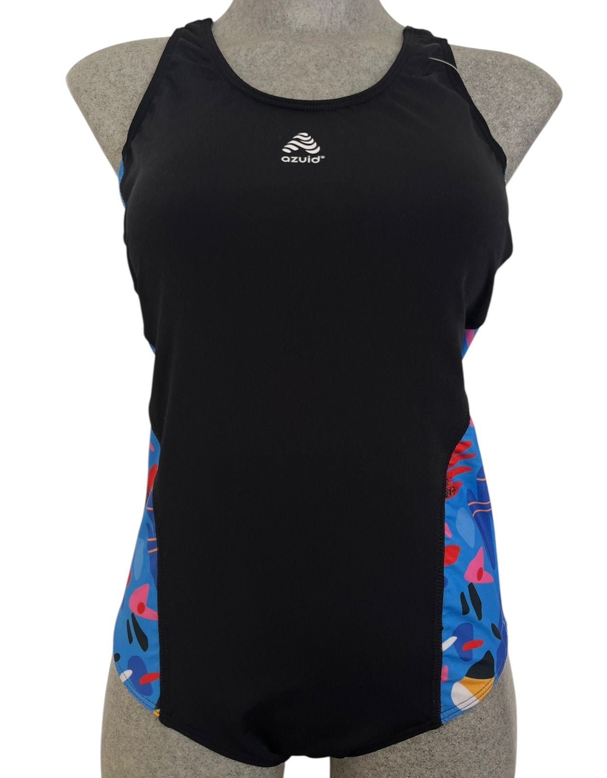 OZONO Negro Estampado Azul / corto dama